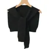 Chal de Color Sólido Estilo Coreano para Primavera y Verano para Mujer, Ropa Exterior con Protección Solar, Cuello Falso de Punto para Aire Acondicionado, Chal Pequeño para Hombros, Estilo Delgado Versátil
