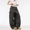 Jeans de trabajo camuflados para hombres y mujeres, estilo street dance hip-hop high street, con bolsillos grandes, pantalones largos casuales americanos holgados, modernos