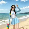 Ropa de Verano para Niñas Conjunto de Traje de Baño Ropa Infantil Estilo Vacacional para Niñas Traje de Baño con Estampado de Dibujos Animados Casual para Niños Mayores