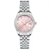 Novo Estilo de Relógio Feminino com Toque de Luxo, Relógio Feminino de Calendário de Nicho Atacado, Réplica Clássica de Quartzo com Strass Pulseira de Aço Relógio Feminino