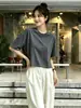 Camiseta Casual Holgada para Mujer, Segunda Entrega, Exclusivamente para Tops de Lino Lyocell de Manga Corta, Verano, Directo de la Fábrica Fuente