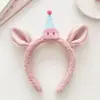 Outono e Inverno Porquinho Fofo Aro de Cabelo Urso de Pelúcia Faixa de Cabelo 2025 Inverno Novo Lavar Rosto Cartão de Cabelo Acessório de Cabeça Crianças Engraçado