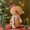 Boneco de Pão de Gengibre de Natal Chapéu de Chefe Boneca em Posição Sentada Decorações Homem de Pão de Gengibre Homem Biscoito Boneca Enfeites Natal