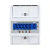 Amperímetro trifásico de quatro fios 4P retroiluminado 380V montado em trilho medidor de energia display digital versão em inglês medidor elétrico disponível para processamento e em estoque