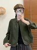 Chaqueta Corta para Mujer con Cuello Alto 2026 Otoño Nueva Estilo Coreano Corte Holgado Petite Versátil Adelgazante Chaqueta con Cremallera