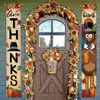Parejas Colgantes de Cosecha de Acción de Gracias de Otoño con Diseños de Espantapájaros, Hoja de Arce, Girasol y Calabaza para Decoraciones de Fiesta de Exportación