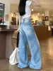 Jeans anchos estilo americano lavados y desgastados para mujer, talla petite, tiro alto, adelgazantes, corte holgado, fluidos, largos hasta el suelo, pantalones de pierna recta