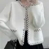 Abrigo de visón estilo Chanel para otoño e invierno, nuevo cárdigan de punto suelto y elegante para mujer, venta transfronteriza