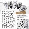 Calcomanías para Uñas de Estrella de Cinco Puntas de Celebridad de Internet Clásico Blanco y Negro Color Puro Recortadas Calcomanías de Estrella Decoración de Uñas DIY con Dorso Adhesivo