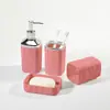 Amazon Transfronterizo Baño Amor Moderno Simple Plástico Plateado Dispensador de Jabón Caja de Jabón Juego de Cuatro Piezas para Baño