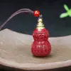 Venta al por mayor del fabricante Colgante de Calabaza de Cinabrio Baifu Incrustado para Hombres y Mujeres Arena Dorada Púrpura de Alto Contenido Botella Vacía Collar Fulu