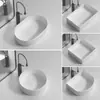 Lavabo Redondo de Encimera con Rayas Estilo Crema de Venta Caliente Europea Cerámica Apartamento B&B Lavabo Artístico Inodoro Lavabo de Baño Lavamanos