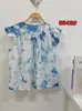 Vestido artístico azul tie-dye hecho a mano de Radix Isatidis de planta pura original, sobrecapas exteriores protectoras solares