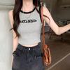 6049 foto real [hilo de algodón de 250 g] camisola pequeña para mujer para uso interior y exterior camiseta de manga corta de verano corta