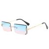 Gafas de sol de nueva moda transfronteriza con montura cuadrada de cobre degradado para fotos callejeras europeas y americanas