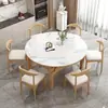 Mesa y Sillas de Comedor Modernas Minimalistas para Apartamentos Pequeños, Estilo Nórdico de Lujo Ligero, Madera Maciza, Mesa de Comedor Cuadrada y Redonda de Doble Uso Extensible