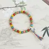 Nuevo brazalete de cerámica Jingdezhen estilo chino con cuentas, brazalete de cuentas de porcelana estilo étnico artístico, brazalete de amistad de nicho