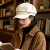 Gorra octogonal Melard de otoño e invierno para mujer, estilo newsboy, con logo metálico, boina vintage de pico de pato, gorra de pintor para adelgazar el rostro