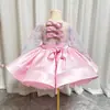 Vestido de niña estilo europeo y americano, diseño de copo de nieve, vestido princesa de malla de manga larga, vestido rosa degradado abullonado, vestido de actuación para Navidad y cumpleaños