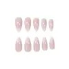 Modelo de Comercio Exterior Más Vendido: Uñas Postizas de Arte para Uñas de 24 Piezas, Gradiente Rosa y Blanco, Suaves y Versátiles, Simples para el Uso Diario, Forma Larga de Almendra, Venta al por Mayor