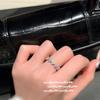 Anillo de Rosa con Lazo Manchado de Vino, Gema en Forma de Gota, Chapado en Oro de 18K, Diseño de Estrella Rosa Blush, Artesanía Antidesvanecimiento