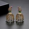 Pendientes tridimensionales multisuperficie Jinse con incrustaciones de cobre y circonitas para mujer, pendientes retro de estilo palaciego con campana hueca, venta al por mayor