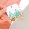 Pendientes de Moda con Puntadas Geométricas de Cerámica Suave Estilo Coreano para Mujer Pendientes Suaves Hechos a Mano de Arcilla Polimérica Versátiles Pendientes Transfronterizos