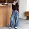 Ropa de Otoño para Niñas Jeans 2026 Nuevo Estilo Estudiantes de Secundaria Pantalones de Pierna Ancha Otoño Niños Medianos y Grandes Estilo Coreano Pantalones Versátiles con Estilo