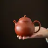 Tetera de Arcilla Morada, Tetera de Arcilla Roja con Forma de Pera, Juego de Té de Viaje, Juego de Preparación de Té Portátil de Una Olla Tres Tazas, Taza de Preparación Rápida, Regalo Empresarial