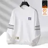 Moletom Masculino Outono e Inverno Solto Lã Grossa Gola Redonda Camisa Base Manga Longa Tamanho Grande Tendência Versátil