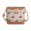 Bolso de cubo vintage de moda transfronterizo nuevo para mujer, bolso de hombro y cruzado con bloques de color, bolso versátil de lujo ligero para el día a día