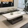 Mesa de Centro Rectangular Lujo Ligero Moderna Simple Minimalista Italiano de Gama Alta Apartamento Pequeño Sala de Estar Hogar Pizarra Diseñador