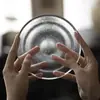 Moji Glass Panela de Grãos Frios Suporte Conjunto de Chá Kung Fu Acessórios para Cerimônia do Chá Martelo de Vidro Japonês Prato de Bolhas Secas Onda