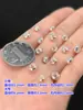Plata de ley s925 Cuentas espaciadoras de Burbuja Brillante Cuentas espaciadoras de Rueda Cuerda de Mano Trenzada Pulsera Collar Accesorios DIY Hechos a Mano