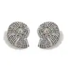 Pendientes florales de plata vintage transfronterizos europeos y americanos con un diseño geométrico de alta gama, versátiles para la moda de verano y el uso diario, para mujer