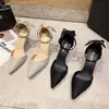Zapatos Negros de Tacón Alto con una Sola Correa y Moño, Diseño Único, Tacones Finos para Mujer, Nuevo Modelo para Primavera/Verano 2025