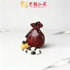 Peça de Alça de Bolsa de Dinheiro de Pau-Rosa Madeira Maciça Entalhada Bolsa da Sorte Pingente Portátil Ornamento Artesanato Brinquedo de Presente de Madeira