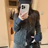 Cardigan trançado patchwork design estilo coreano LEKA 2026 outono e inverno novo top suéter jaqueta slim fit para mulheres