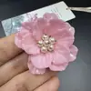 Headdress Antigo de Flor de Peônia Estéreo Feito à Mão Camélia Pérola Artificial Resina Flor Trançada Duas Cores Acessórios de Joias DIY