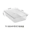 Caja de Almacenamiento con Cajón Rayado Transfronterizo para Escritorio para Organizar Papelería y Artículos Varios, Caja Pequeña Transparente con Divisor para Cosméticos del Hogar