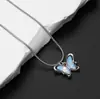 Collar de Mariposa con Forma de Corazón Transfronterizo Cadena de Hueso de Serpiente de Plata Multielemento Colgante Versátil Cadena para Clavícula de Gama Alta