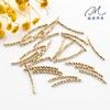 Tubo Curvo com Preservação de Cor de Ouro 14K Banhado a Ouro Padrão de Flor Cortada Estrela Tubo S Tubo Reto Acessório de Joalheria DIY Material para Pulseira