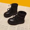 Botas de Nieve de Suela Gruesa para Mujer, Forradas de Felpa y Engrosadas para Invierno, Adecuadas para Viajes a la Ciudad Nevada de Harbin, Zapatos Grandes de Algodón, Impermeables, Antideslizantes y Resistentes al Desgaste