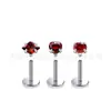 Stud de Oreja con Rosca Interna de Aleación de Titanio F136, Cuatro Garras, Zirconia, Forma de Corazón Cuadrado, Base Plana, Labret, Stud de Nariz, Set de Piercing Corporal