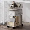 Escritorio móvil con almacenamiento, estantería de pie, carrito para libros para aula con ruedas, estantería simple para estudiantes para organizar libros