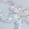 Cintas Pequeñas Transparentes Florales Accesorios para el Cabello Cinta DIY Regalo Bolsa de Flores Flor Decorativa para Zapatos Lazo Cinta Estampada