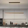 Mesa de Jantar Criativa Nórdica Longa Minimalista Moderna Simples Luminária Balcão de Bar Restaurante Luminária Pendente Designer Uma Palavra Escritório