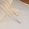 Venta caliente transfronteriza suave colgante de ladrillo pequeño de oro collar de cuentas de transferencia cadena clavicular sentido del diseño moda simple estilo ins mujeres