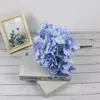 Simulação buquê artificial de hortênsia de cinco cabeças flor artificial modelagem de layout de local flores de casamento arranjo de flores para guia de estrada atacado de flores de seda
