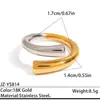 Anillos Populares Europeos y Americanos de Acero de Titanio, Bloqueo de Color Dorado 18K, Diseño Único, Anillos de Acero Inoxidable de Alta Gama al por Mayor